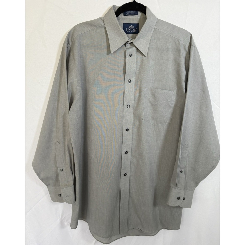 Stafford Dress Shirt Size 16 1/2 32-33 long sleeve button up